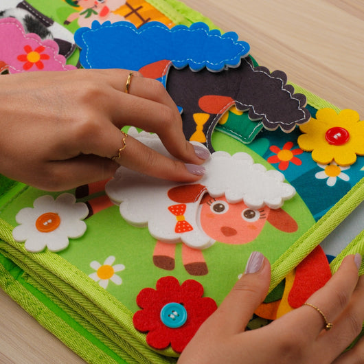 Farm Activity Quiet Book for Toddlers – interactive sensory activities help keep little hands