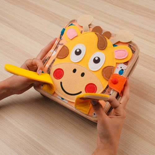 Giraffe Animals Busy Book Felt Sensory Toys Quiet Book for Toddlers