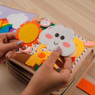 Giraffe Animals Busy Book Felt Sensory Toys Quiet Book for Toddlers