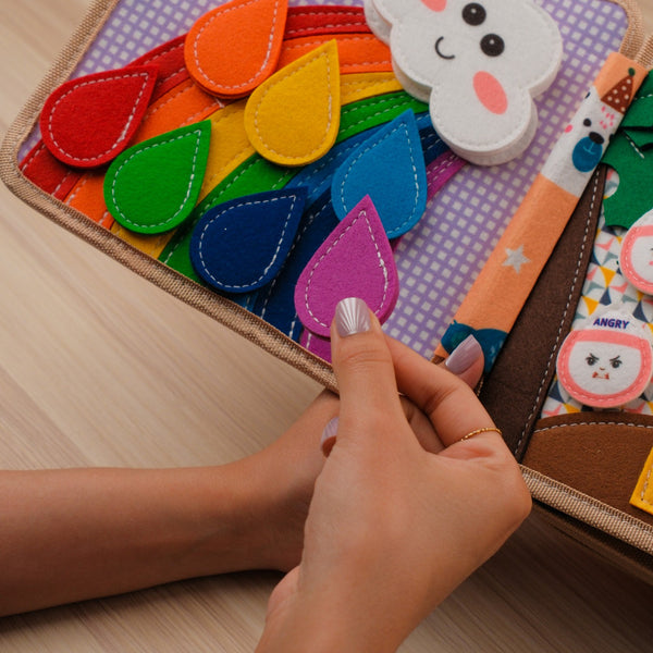 Giraffe Adventure Quiet Book for Toddlers – playful giraffe-themed elements alongside fun educational activities