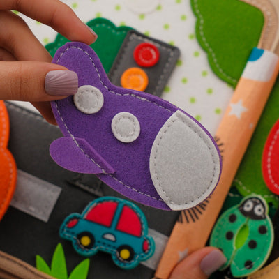 Giraffe Animals Busy Book Felt Sensory Toys Quiet Book for Toddlers