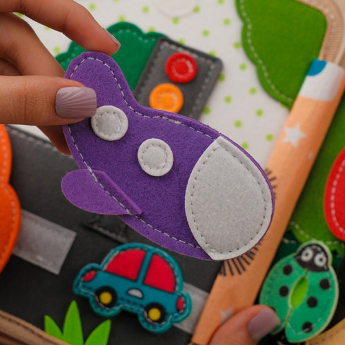 Giraffe Animals Busy Book Felt Sensory Toys Quiet Book for Toddlers