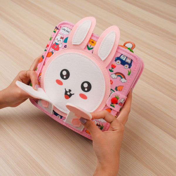 Sensory Early Learning Pink Rabbit Educational Toy Montessori Busy