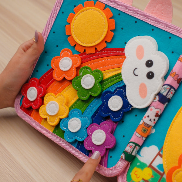 Sensory Early Learning Pink Rabbit Educational Toy Montessori Busy