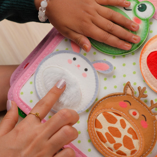 Sensory Early Learning Pink Rabbit Educational Toy Montessori Busy