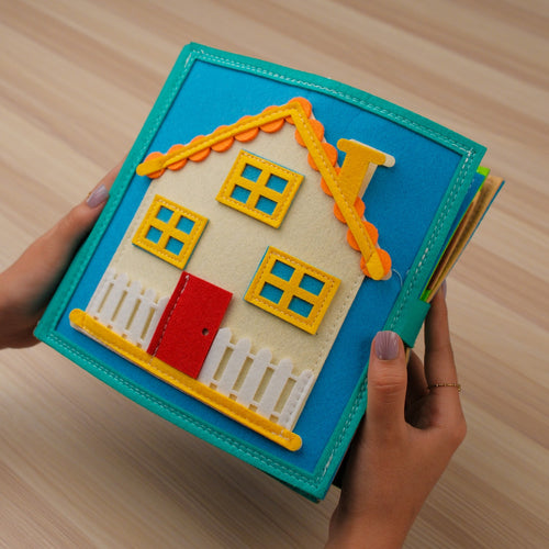 Sensory House Early Boy Learning Blue Educational Toy Montessori Busy