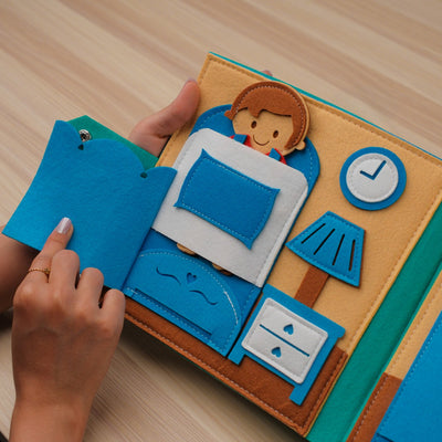 Blue House Activity Quiet Book for Boy Toddlers – playful house-inspired activities alongside exciting dinosaur