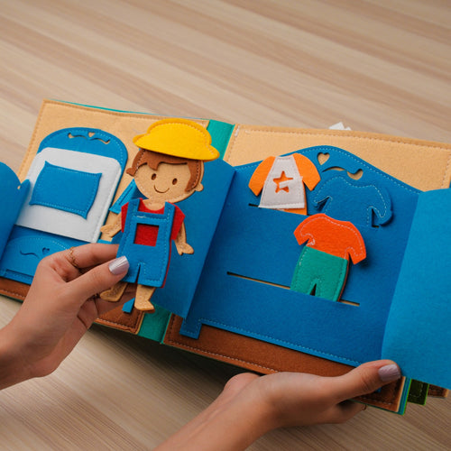 Sensory House Early Boy Learning Blue Educational Toy Montessori Busy