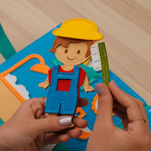 Sensory House Early Boy Learning Blue Educational Toy Montessori Busy