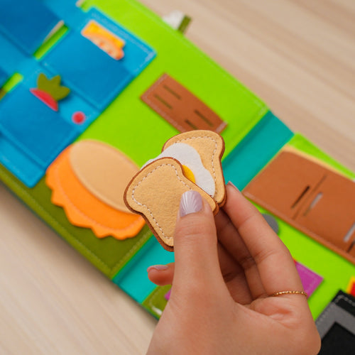 Sensory House Early Boy Learning Blue Educational Toy Montessori Busy