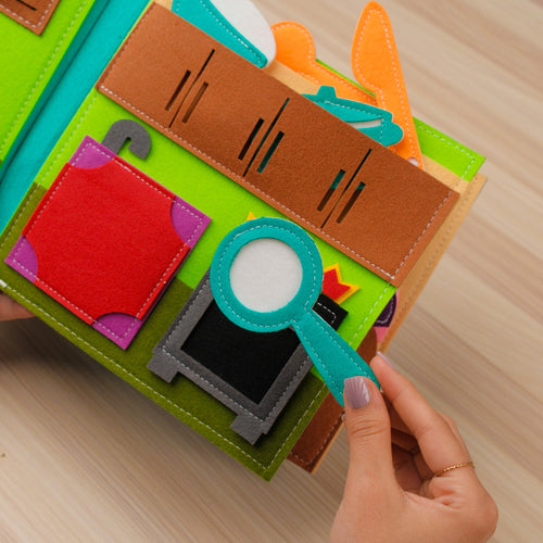 Sensory House Early Boy Learning Blue Educational Toy Montessori Busy