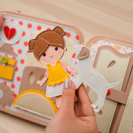 Daily Routine Quiet Book for Toddlers – 9 interactive felt activity pages, this educational