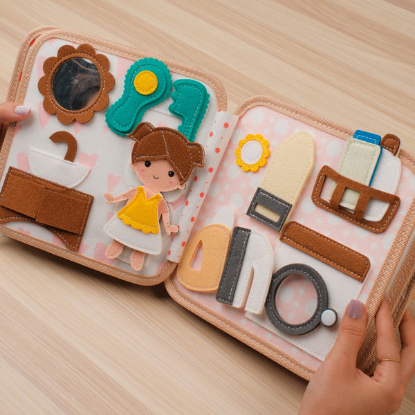 Daily Routine Quiet Book for Toddlers – Through engaging hands-on activities, little learners can practise: