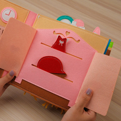 Pink Princess House Quiet Book for Toddlers – for travel, quiet time, car rides, flights,