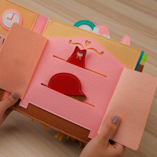 Pink Princess House Quiet Book for Toddlers – for travel, quiet time, car rides, flights,