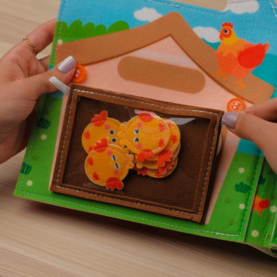 Farm Adventure Quiet Book with Handle for Toddlers – for curious young explorers who love farm