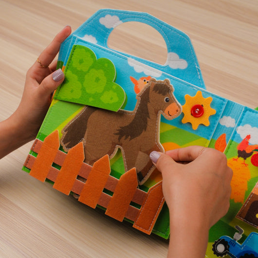 Farm Adventure Quiet Book with Handle for Toddlers – Educational Toy for Young Learners