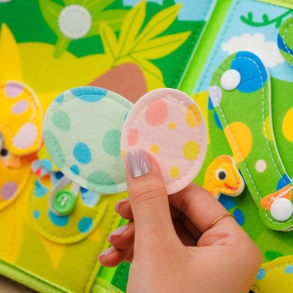 Dinosaur Adventure Quiet Book for Toddlers – for travel, car rides, flights, restaurants, quiet