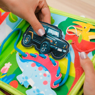 Dinosaur Adventure Quiet Book for Toddlers – Develop Hand-Eye Coordination