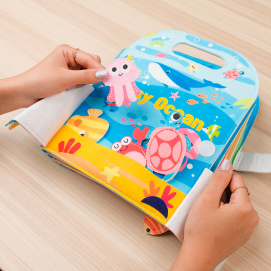 Blue Ocean Travel Quiet Book for Toddlers – Dive into hands-on learning and imaginative play with
