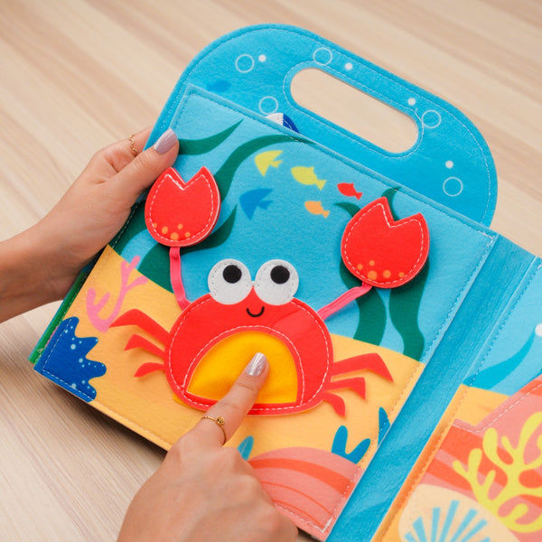 Blue Ocean Travel Quiet Book for Toddlers – Inspired by ocean-themed discovery, this interactive sensory felt
