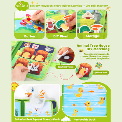 Forest Adventure Quiet Book for Toddlers – Interactive Sensory Learning Book