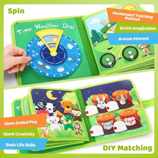 Forest Adventure Quiet Book for Toddlers – Sensory Play and Skill Building