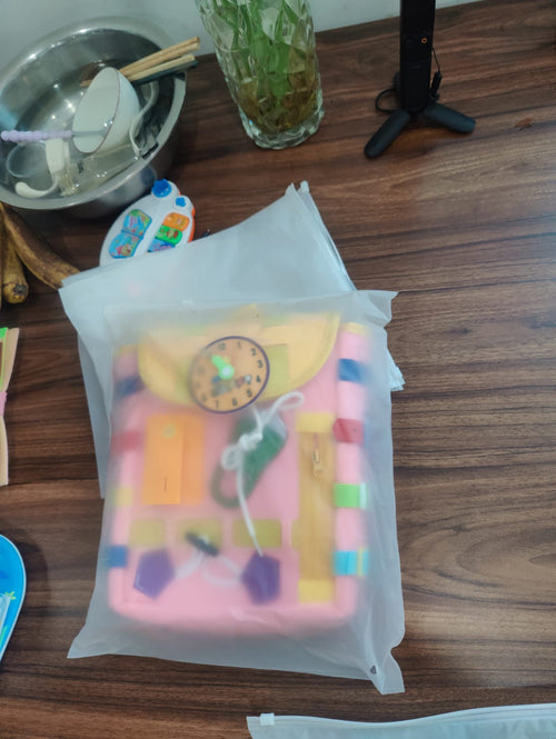 Pink Quiet bag pack for growing toddlers