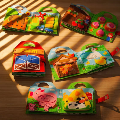 Farm Adventure Quiet Book with Handle for Toddlers – Introduce little learners to life on the farm