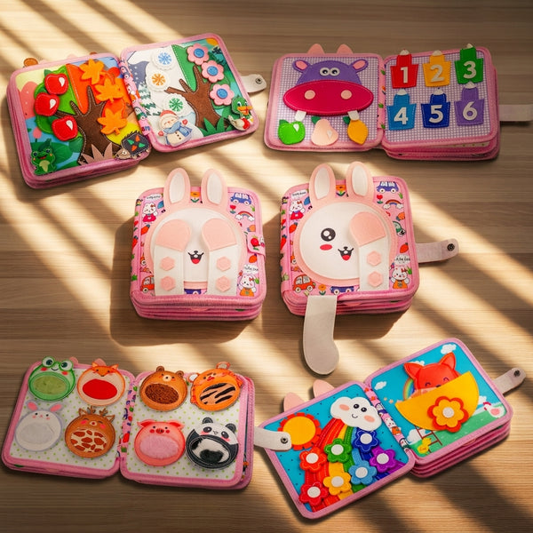 Sensory Early Learning Pink Rabbit Educational Toy Montessori Busy