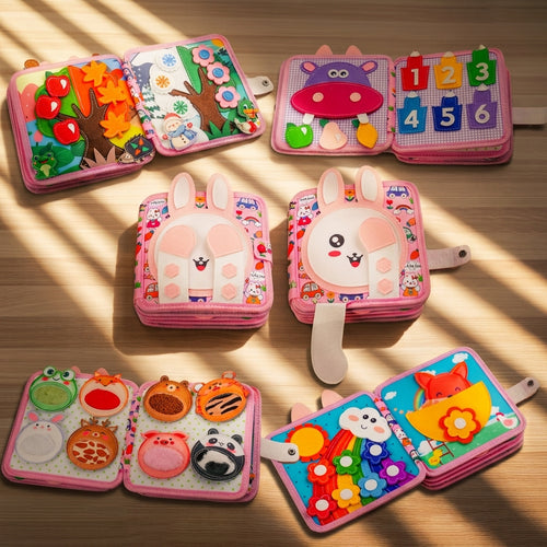 Sensory Early Learning Pink Rabbit Educational Toy Montessori Busy