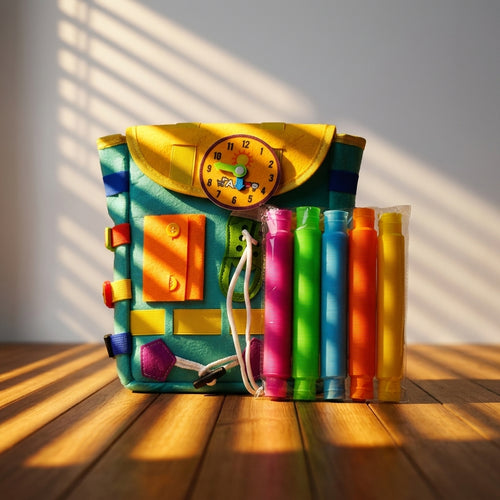 Blue Quiet bag pack for growing toddlers