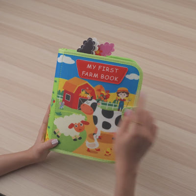 Farm Activity Quiet Book — Counting Bars, Hatching Eggs & Finger-Puppet Barn