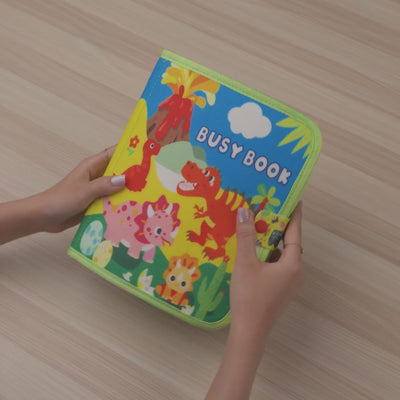Dinosaur Adventure Quiet Book — Erupting Volcano, Hatching Eggs & Build-a-Dino Skeleton