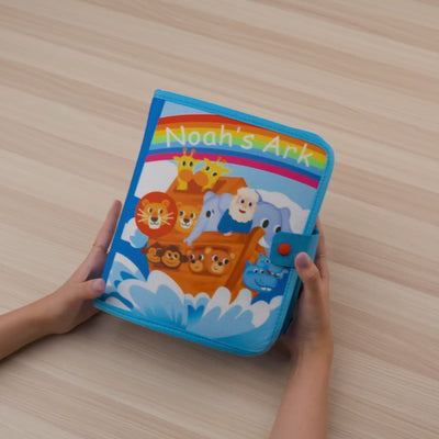 Noah's Ark Quiet Book — Whale with Baby, Threading Lion's Mane & Rainbow Colours