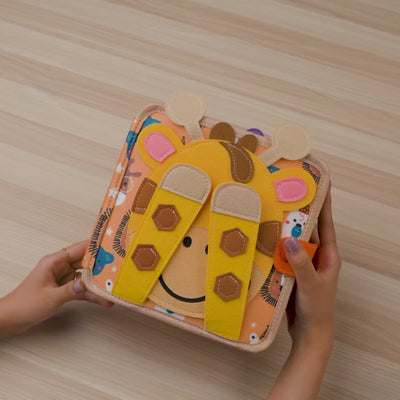 Giraffe Animals Busy Book Felt Sensory Toys Quiet Book for Toddlers